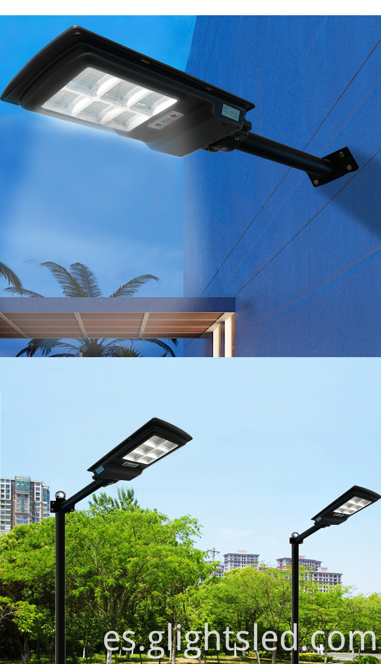 G-Lights de alto brillo impermeable al aire libre IP65 90w 120w todo en uno Luz de carretera llevada solar integrada